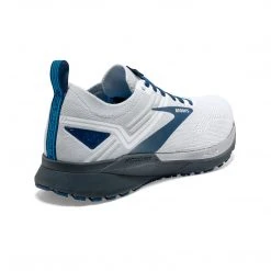 Brooks Men's Ricochet 3 Running Shoe - White/Grey/Blue - Regular (D) 9 Brooks Men's Ricochet 3 Running Shoe - White/Grey/Blue - Regular (D)