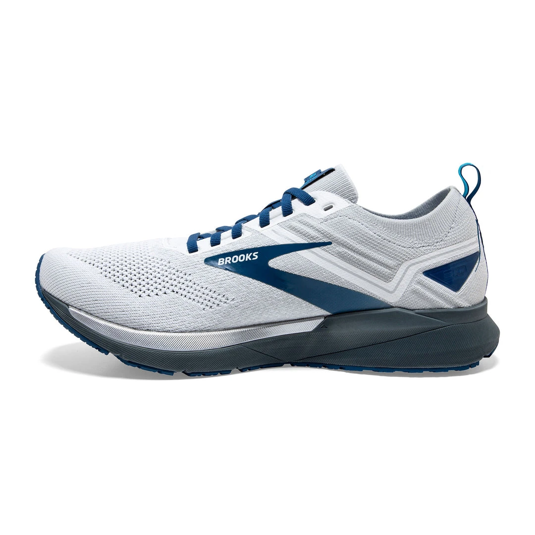 Brooks Men's Ricochet 3 Running Shoe - White/Grey/Blue - Regular (D) 2 Brooks Men's Ricochet 3 Running Shoe - White/Grey/Blue - Regular (D)