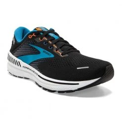 Brooks Shoes Men's Adrenaline GTS 22 Running Shoe - Black/Blue/Orange- Regular (D)