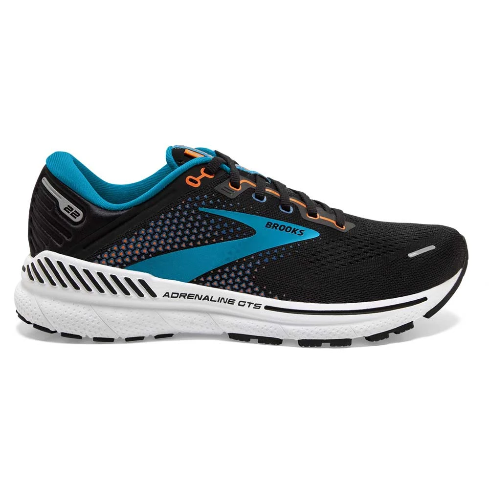 Brooks Shoes Men's Adrenaline GTS 22 Running Shoe - Black/Blue/Orange- Regular (D) 1 Brooks Shoes Men's Adrenaline GTS 22 Running Shoe - Black/Blue/Orange- Regular (D)