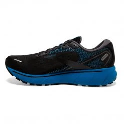 Brooks Men's Ghost 14 Running Shoe - Black/Blackened Pearl/Blue - Regular (D) Shoes