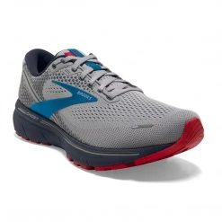 Brooks Shoes Men's Ghost 14 Running Shoe - Grey/Blue/Red - Regular (D)