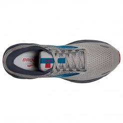 Brooks Shoes Men's Ghost 14 Running Shoe - Grey/Blue/Red - Regular (D)
