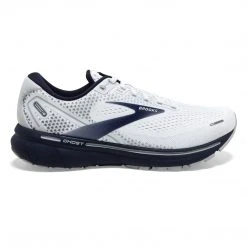 Brooks Shoes Men's Ghost 14 Running Shoe - White/Grey/Navy - Regular (D)