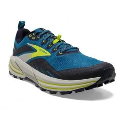 Brooks Shoes Men's Cascadia 16 Running Shoe - Mykonos Blue/Peacoat/Lime - Regular (D)