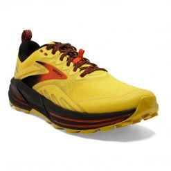 Brooks Men's Cascadia 16 Trail Running Shoe - Yellow/Black/Grenadine - Regular (D) Shoes 9 Brooks Men's Cascadia 16 Trail Running Shoe - Yellow/Black/Grenadine - Regular (D) Shoes