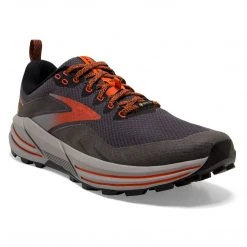 Brooks Shoes Men's Cascadia 16 GoreTEX Trail Running Shoe - Black/Ebony/Cinnabar - Regular (D)