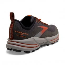 Brooks Shoes Men's Cascadia 16 GoreTEX Trail Running Shoe - Black/Ebony/Cinnabar - Regular (D)