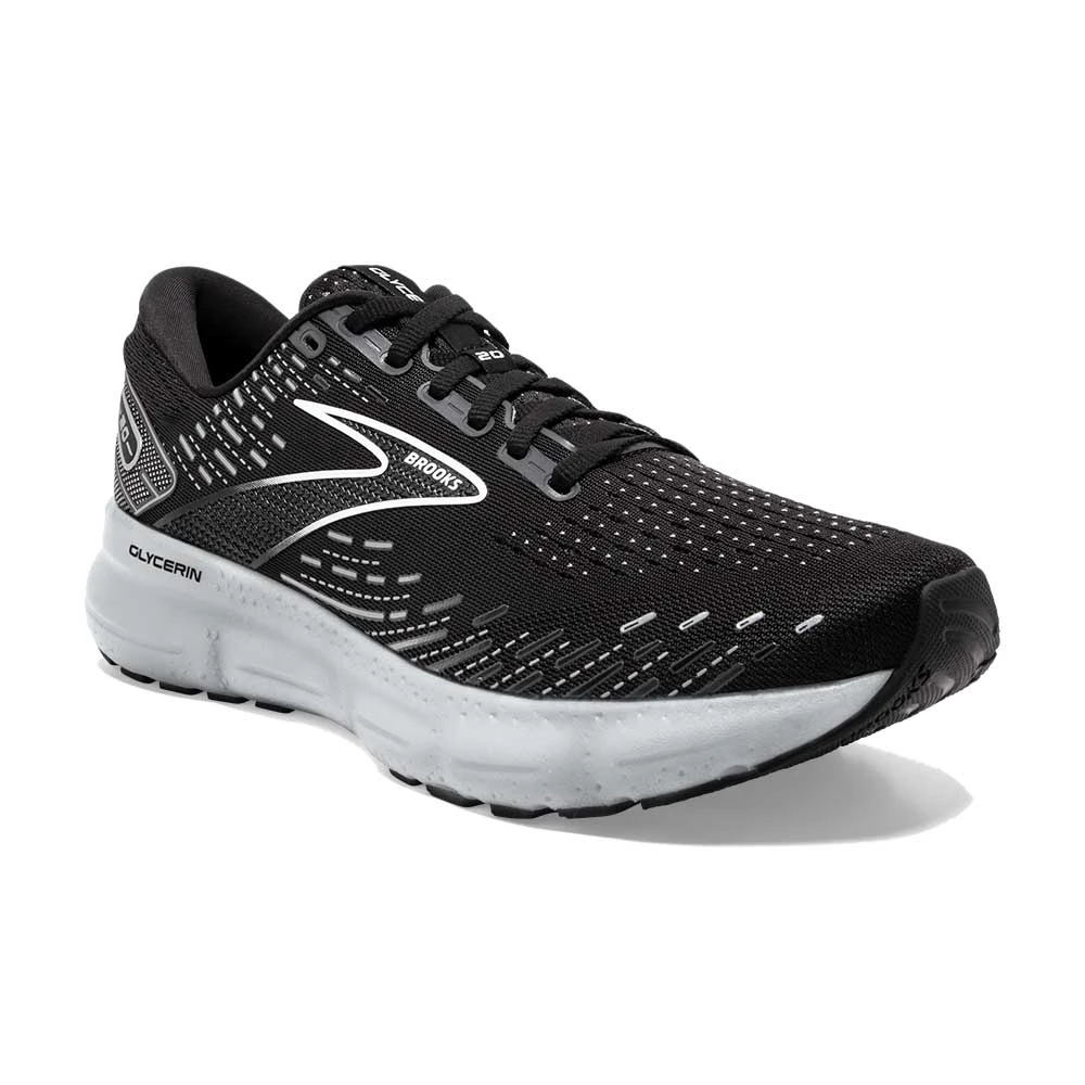 Brooks Men's Glycerin 20 Running Shoe - Black/White/Alloy - Regular (D) 2 Brooks Men's Glycerin 20 Running Shoe - Black/White/Alloy - Regular (D)