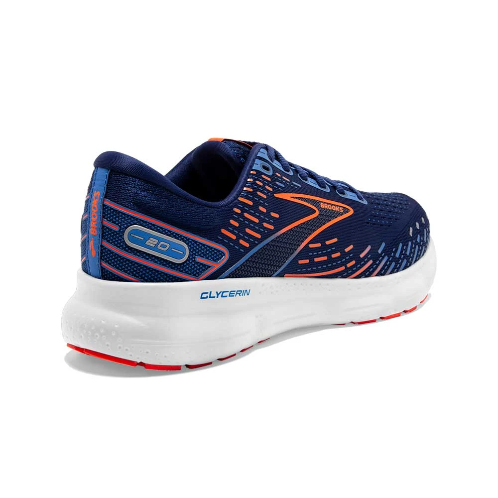 Brooks Shoes Men's Glycerin 20 Running Shoe- Blue Depths/Palace Blue/Orange- Wide (2E) 3 Brooks Shoes Men's Glycerin 20 Running Shoe- Blue Depths/Palace Blue/Orange- Wide (2E)