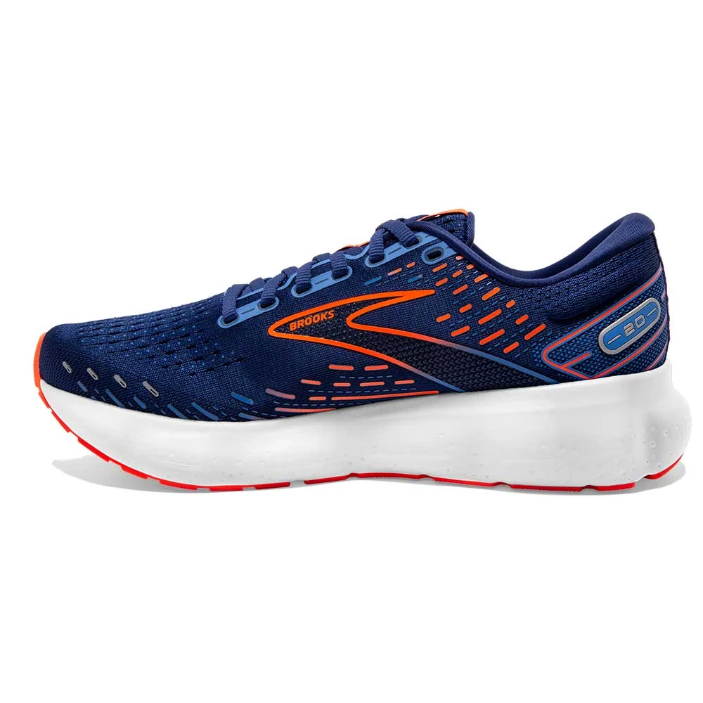 Brooks Shoes Men's Glycerin 20 Running Shoe- Blue Depths/Palace Blue/Orange- Wide (2E) 4 Brooks Shoes Men's Glycerin 20 Running Shoe- Blue Depths/Palace Blue/Orange- Wide (2E)