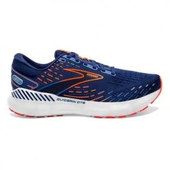 Brooks Shoes Men's Glycerin GTS 20 Running Shoe - Blue Depths/Palace Blue/Orange - Regular (D)