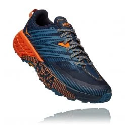 HOKA Men's Speedgoat 4 Running Shoes - Real Teal/Persimmon Orange - Regular (D)
