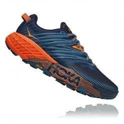 GAZELLE SPORTS Sales 14 HOKA Men's Speedgoat 4 Running Shoes - Real Teal/Persimmon Orange - Regular (D)