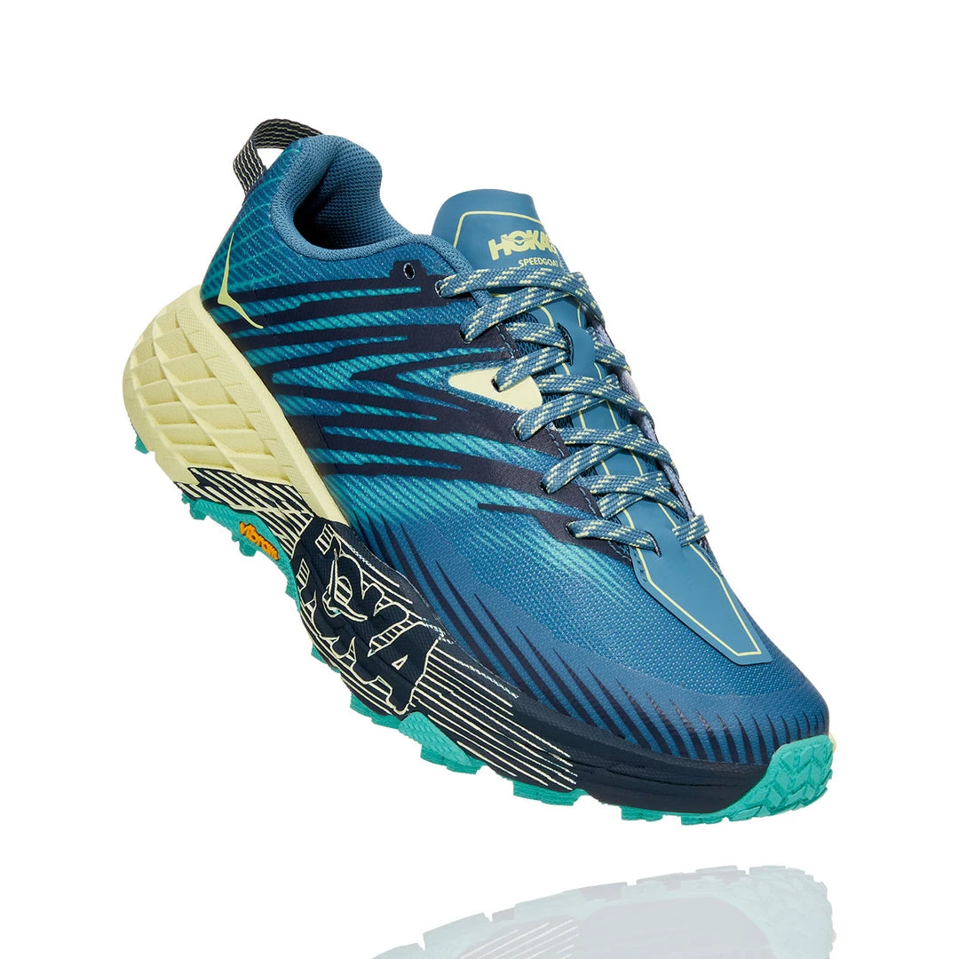 HOKA Shoes Women's Speedgoat 4 Trail Running Shoe - Provincial Blue/Luminary Green - Regular (B) 2 HOKA Shoes Women's Speedgoat 4 Trail Running Shoe - Provincial Blue/Luminary Green - Regular (B)