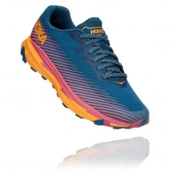 HOKA Shoes Women's Torrent 2 Trail Running Shoe - Moroccan Blue/Saffron - Regular (B)