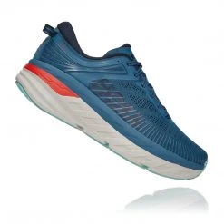 HOKA Men's Bondi 7 Running Shoe - Real Teal/Outer Space - Wide (2E) Shoes