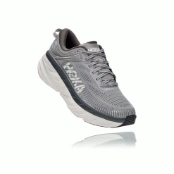 HOKA Men's Bondi 7 Running Shoe - Wild Dove/Dark Shadow - Wide (2E) Shoes