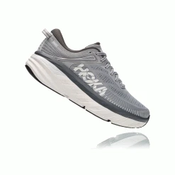HOKA Men's Bondi 7 Running Shoe - Wild Dove/Dark Shadow - Wide (2E) Shoes