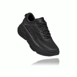 HOKA Women's Bondi 7 Running Shoe - Black/Black - Wide (D) Shoes