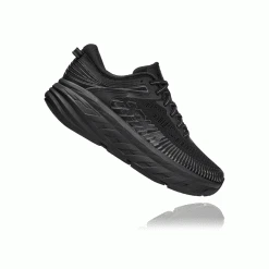 HOKA Women's Bondi 7 Running Shoe - Black/Black - Regular (B) Shoes