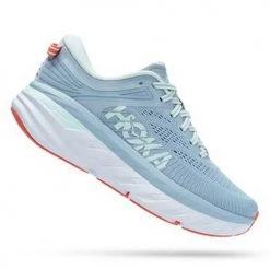 HOKA Women's Bondi 7 Running Shoe- Blue Fog/Blue Glass - Regular (B)