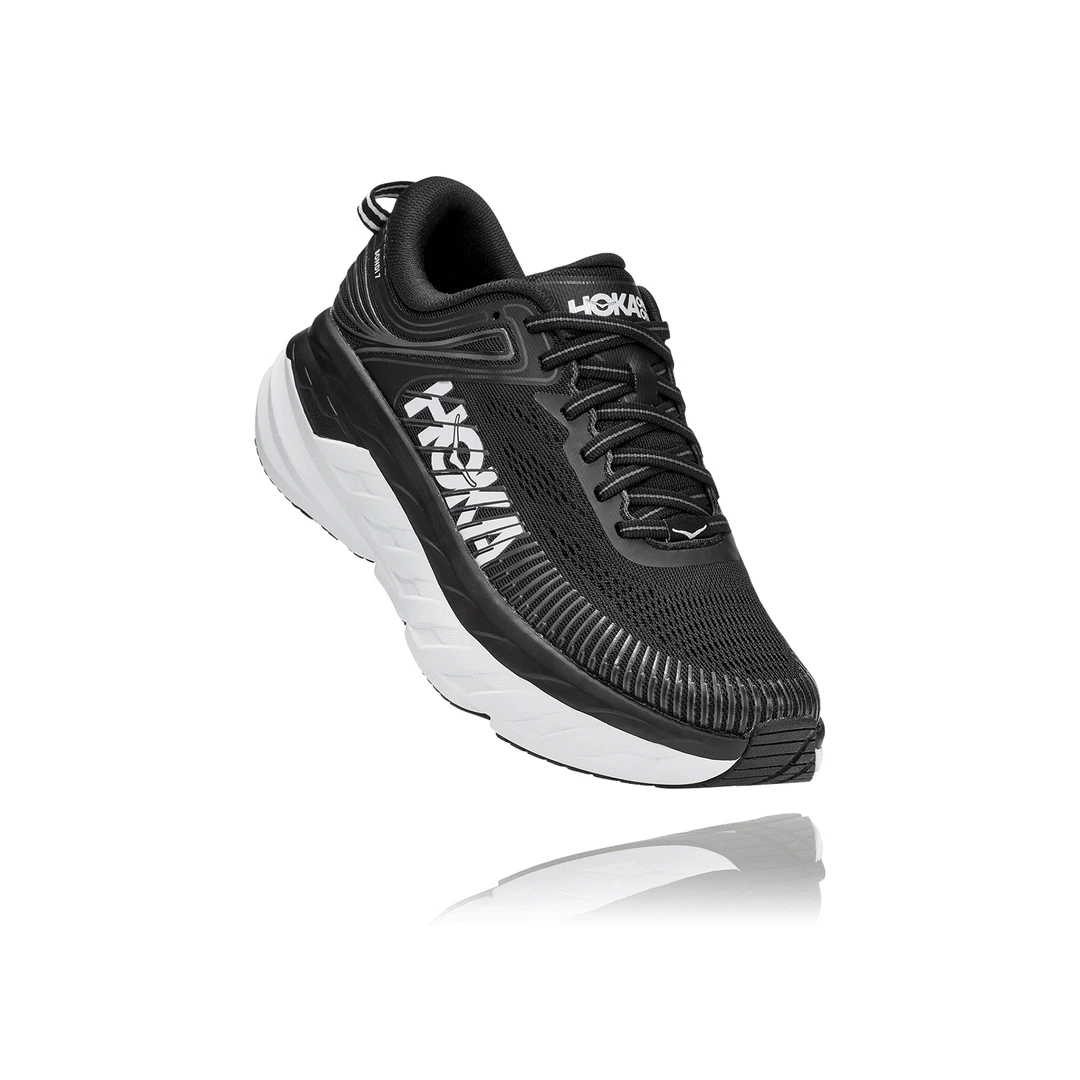 HOKA Women's Bondi 7 Running Shoe - Black/White - Wide (D) 2 HOKA Women's Bondi 7 Running Shoe - Black/White - Wide (D)