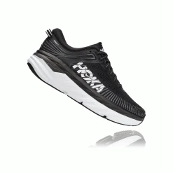 HOKA Women's Bondi 7 Running Shoe - Black/White - Wide (D)