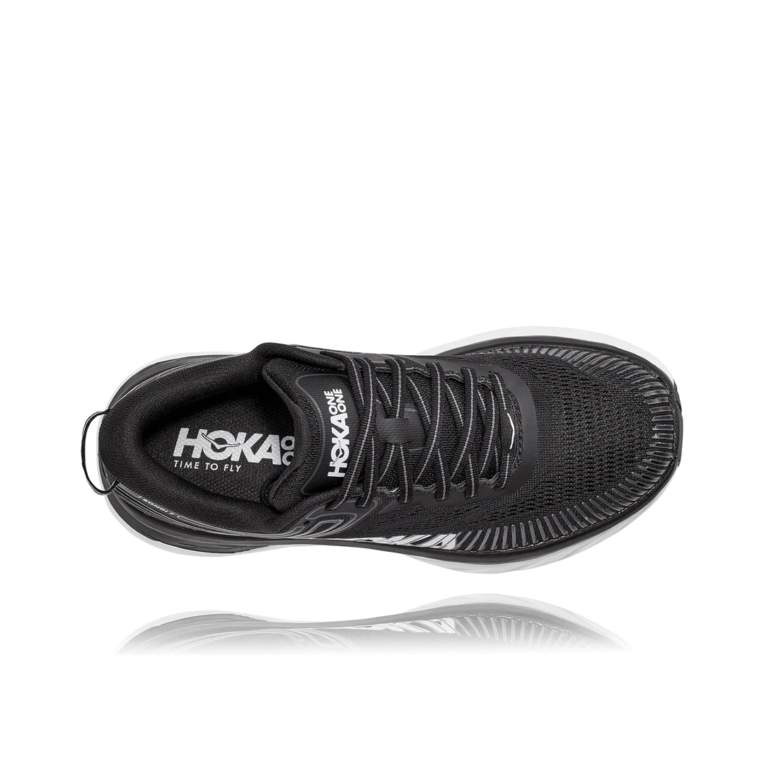HOKA Women's Bondi 7 Running Shoe - Black/White - Wide (D) 7 HOKA Women's Bondi 7 Running Shoe - Black/White - Wide (D)
