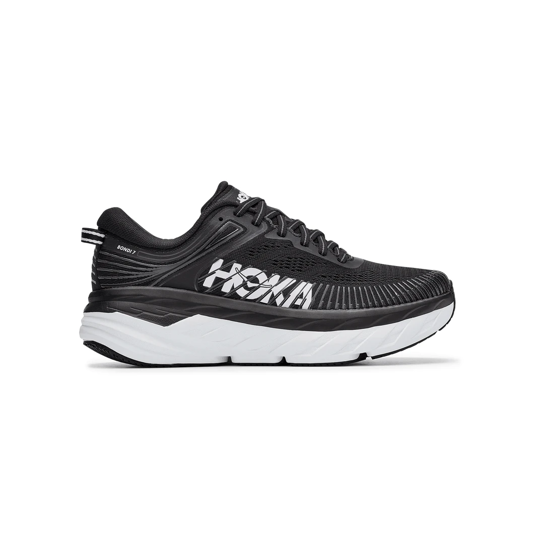 HOKA Women's Bondi 7 Running Shoe - Black/White - Wide (D) 5 HOKA Women's Bondi 7 Running Shoe - Black/White - Wide (D)