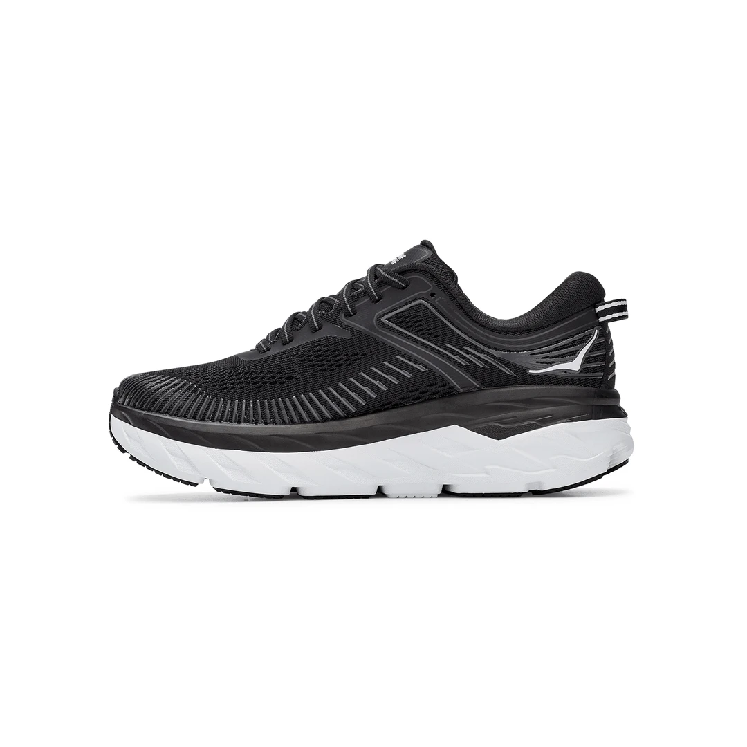 HOKA Women's Bondi 7 Running Shoe - Black/White - Wide (D) 6 HOKA Women's Bondi 7 Running Shoe - Black/White - Wide (D)