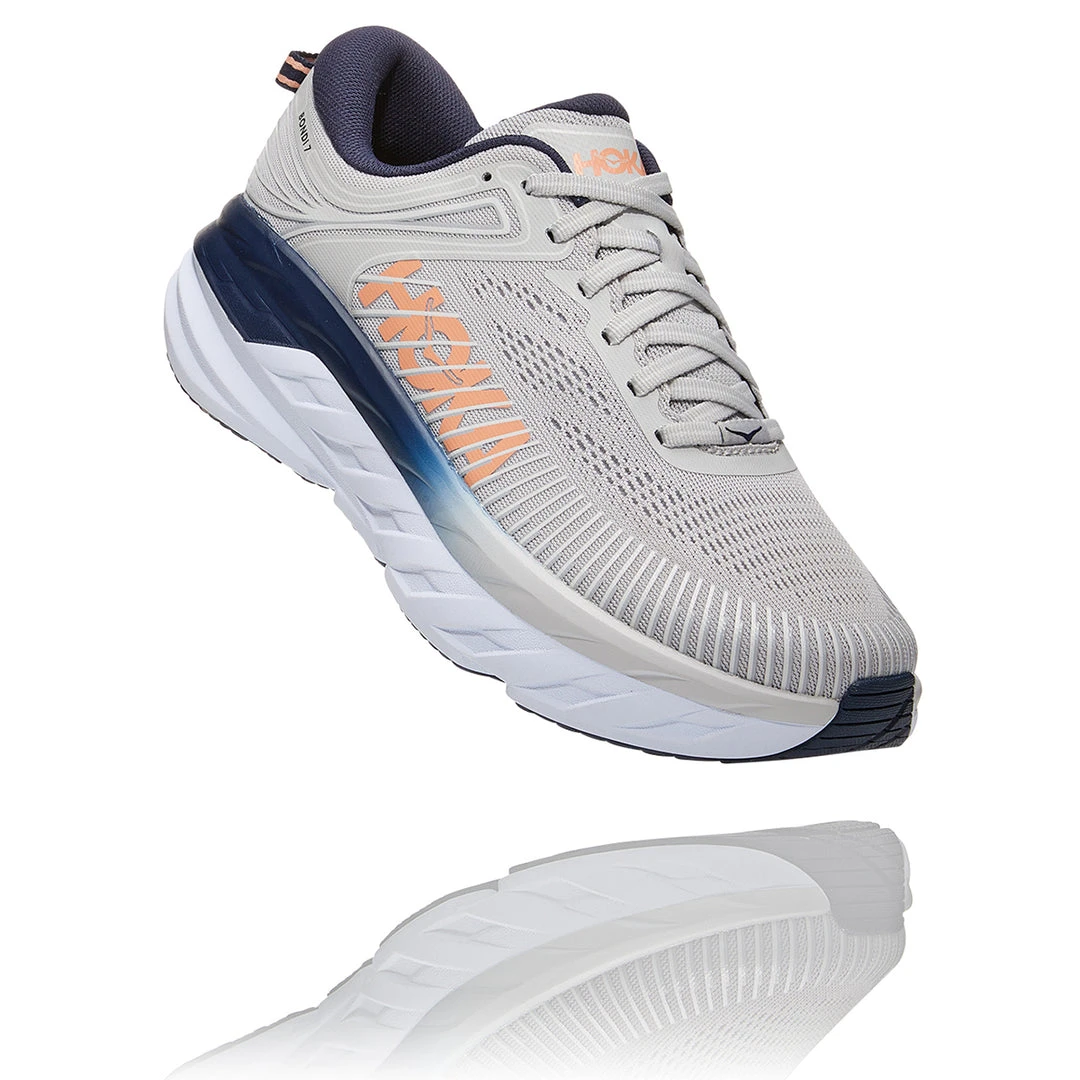 HOKA Women's Bondi 7 Running Shoe - Lunar Rock/Black Iris - Regular (B) Shoes 2 HOKA Women's Bondi 7 Running Shoe - Lunar Rock/Black Iris - Regular (B) Shoes