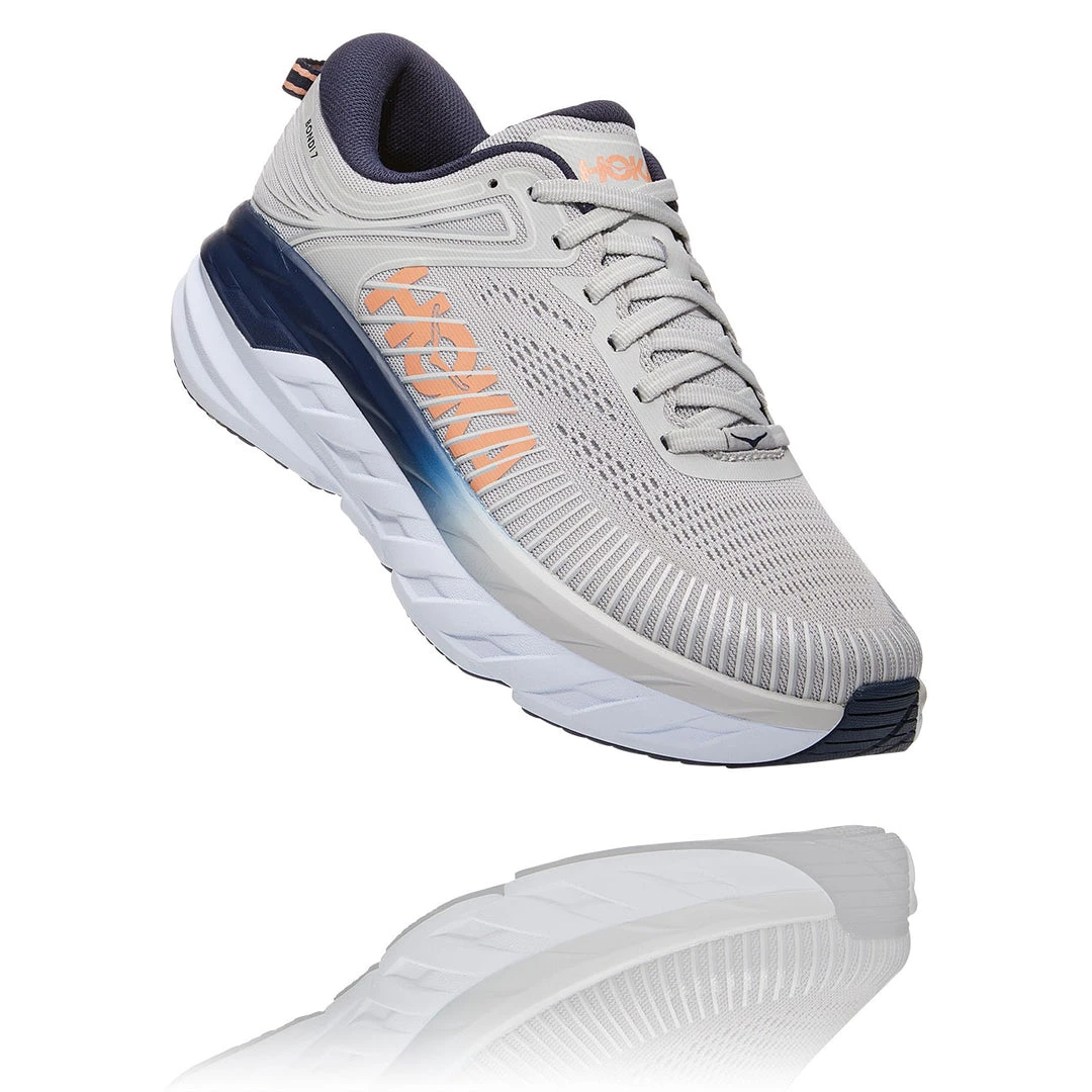 HOKA Women's Bondi 7 Running Shoe - Lunar Rock/Black Iris - Wide (D) Shoes 2 HOKA Women's Bondi 7 Running Shoe - Lunar Rock/Black Iris - Wide (D) Shoes