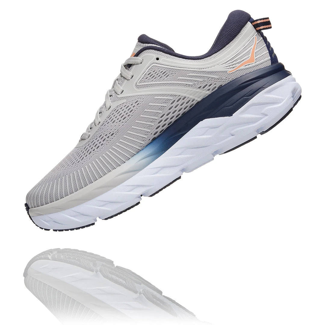 HOKA Women's Bondi 7 Running Shoe - Lunar Rock/Black Iris - Wide (D) Shoes 3 HOKA Women's Bondi 7 Running Shoe - Lunar Rock/Black Iris - Wide (D) Shoes