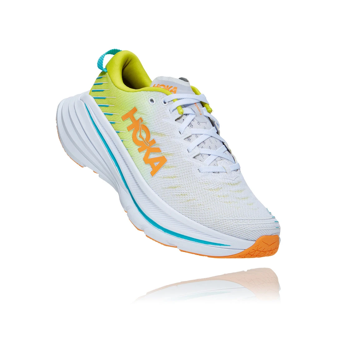 HOKA Men's Bondi X Running Shoe - White/Evening Primrose - Regular (D) Shoes 2 HOKA Men's Bondi X Running Shoe - White/Evening Primrose - Regular (D) Shoes