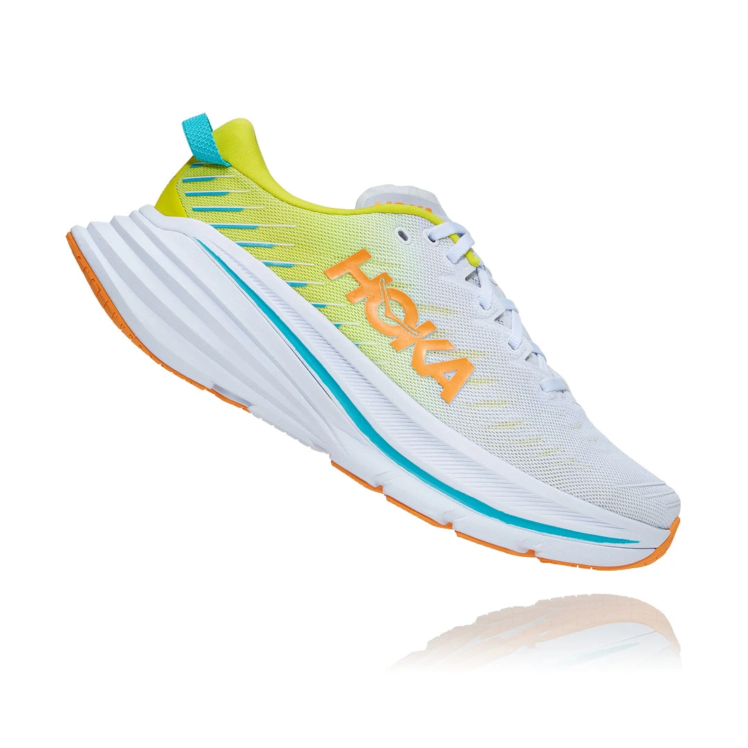 HOKA Men's Bondi X Running Shoe - White/Evening Primrose - Regular (D) Shoes 1 HOKA Men's Bondi X Running Shoe - White/Evening Primrose - Regular (D) Shoes