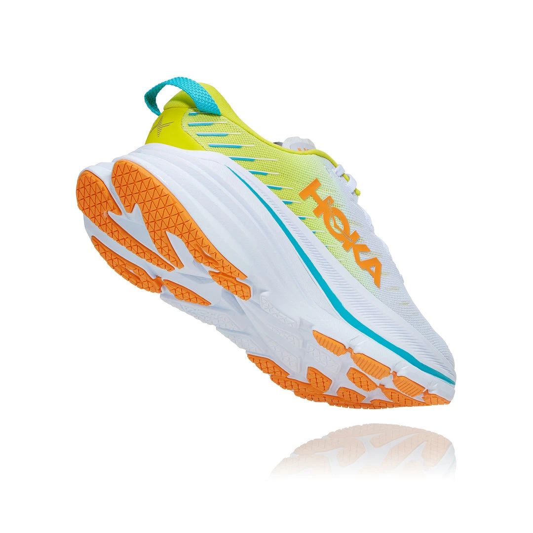 HOKA Men's Bondi X Running Shoe - White/Evening Primrose - Regular (D) Shoes 3 HOKA Men's Bondi X Running Shoe - White/Evening Primrose - Regular (D) Shoes