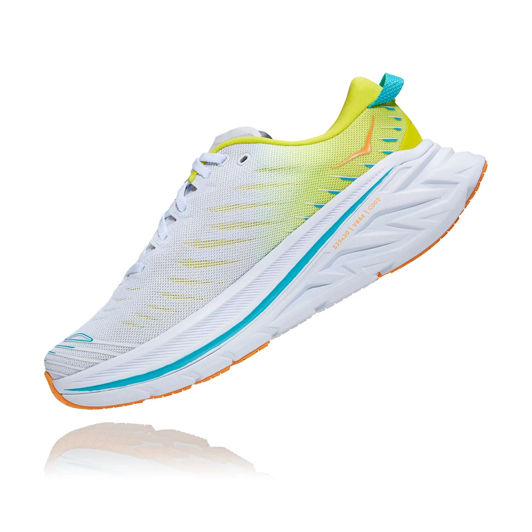 HOKA Men's Bondi X Running Shoe - White/Evening Primrose - Regular (D) Shoes 4 HOKA Men's Bondi X Running Shoe - White/Evening Primrose - Regular (D) Shoes