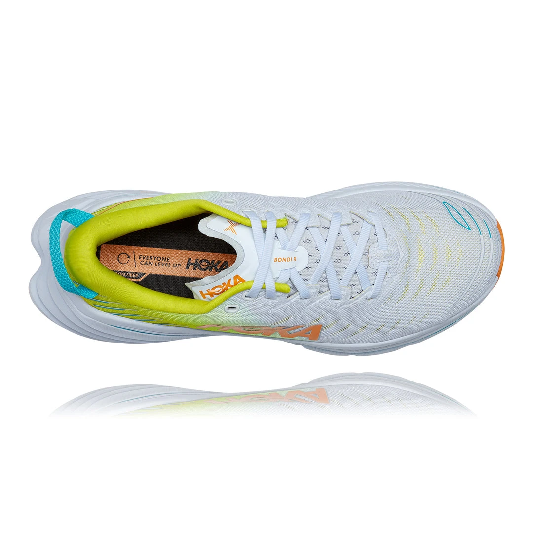 HOKA Men's Bondi X Running Shoe - White/Evening Primrose - Regular (D) Shoes 5 HOKA Men's Bondi X Running Shoe - White/Evening Primrose - Regular (D) Shoes