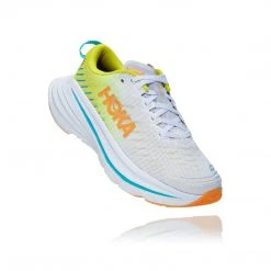 HOKA Women's Bondi X Running Shoe - White/Evening Primrose - Regular (B) Shoes