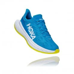 HOKA Women's Carbon X2 Running Shoe - Diva Blue/Citrus - Regular (B) Shoes