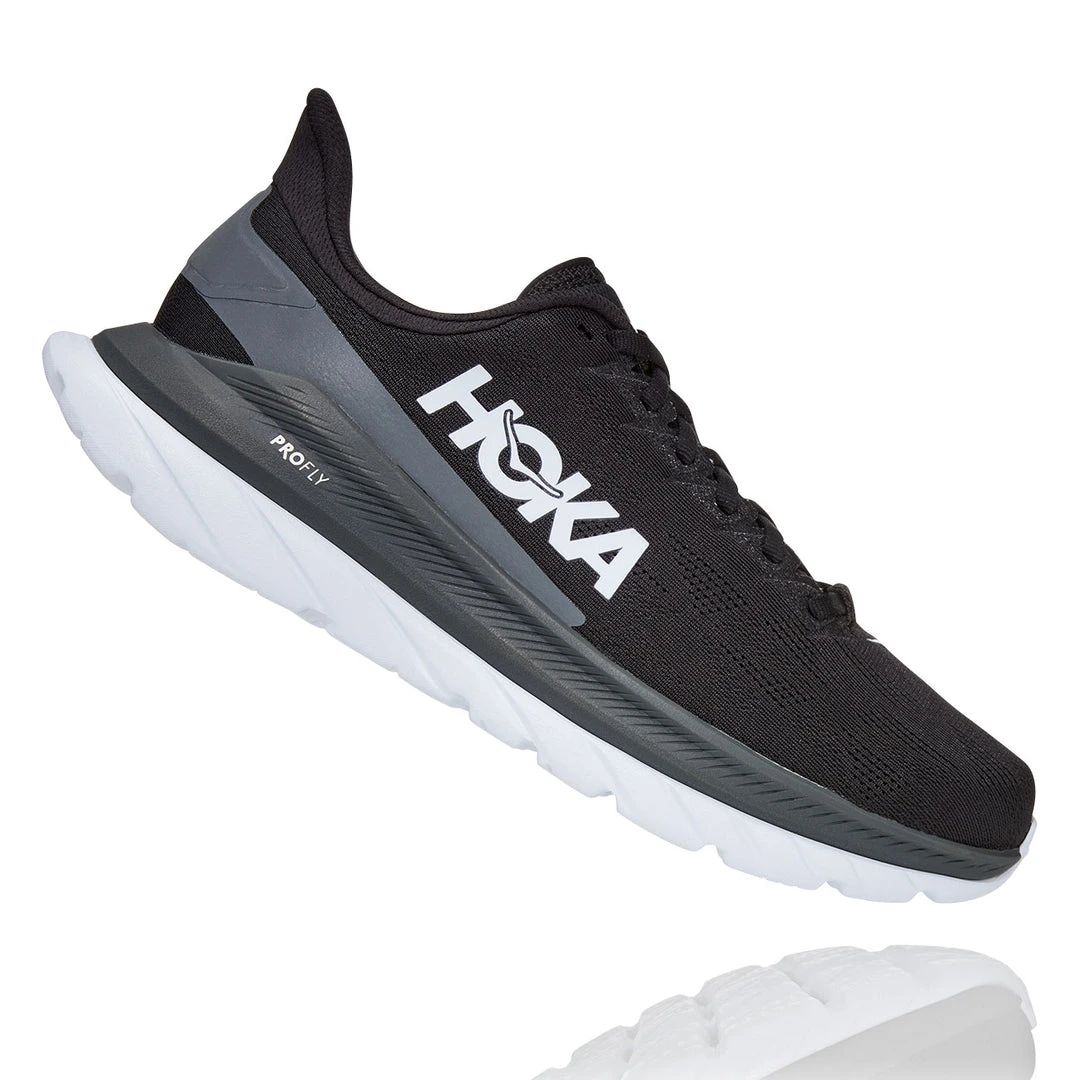 HOKA Men's Mach 4 Running Shoes - Black/Dark Shadow - Regular (D) 1 HOKA Men's Mach 4 Running Shoes - Black/Dark Shadow - Regular (D)