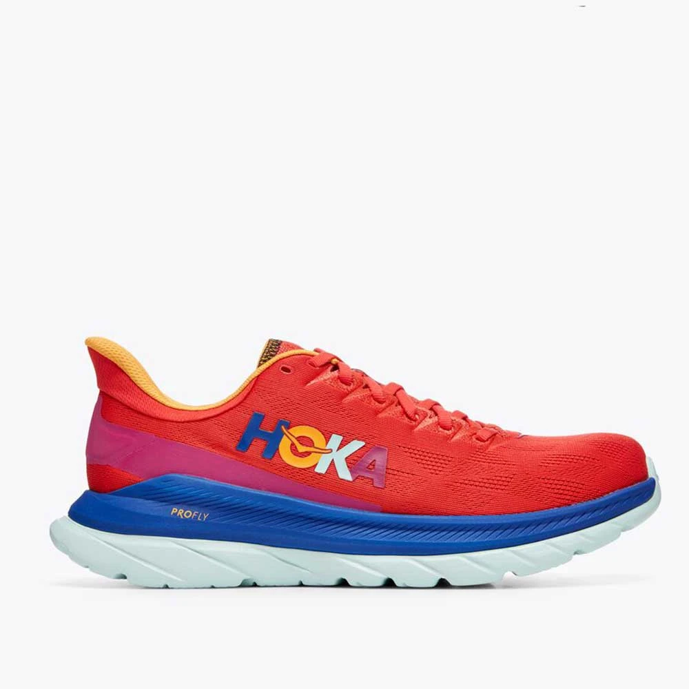 HOKA Men's Mach 4 Running Shoe - Fiesta/Bluing - Regular (D) Shoes 6 HOKA Men's Mach 4 Running Shoe - Fiesta/Bluing - Regular (D) Shoes