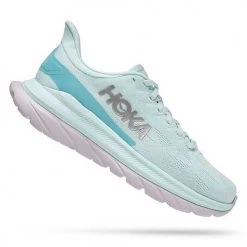 HOKA Shoes Women's Mach 4 Running Shoe- Blue Glass/Coastal Shade- Regular (B)