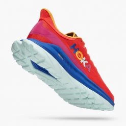 HOKA Women's Mach 4 Running Shoe- Fiesta/Bluing - Regular (B) Shoes