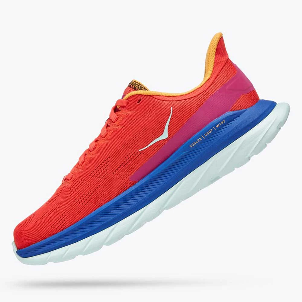 HOKA Women's Mach 4 Running Shoe- Fiesta/Bluing - Regular (B) Shoes 3 HOKA Women's Mach 4 Running Shoe- Fiesta/Bluing - Regular (B) Shoes