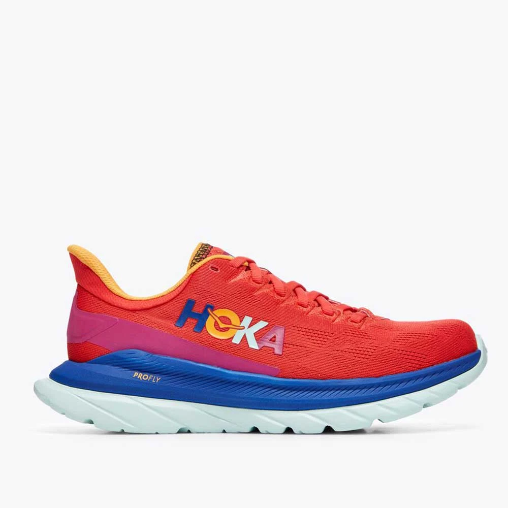 HOKA Women's Mach 4 Running Shoe- Fiesta/Bluing - Regular (B) Shoes 4 HOKA Women's Mach 4 Running Shoe- Fiesta/Bluing - Regular (B) Shoes