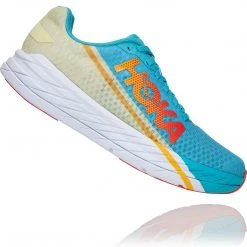 HOKA Unisex Rocket X Running Shoe - Scuba Blue/Luminary Green - Regular (D)