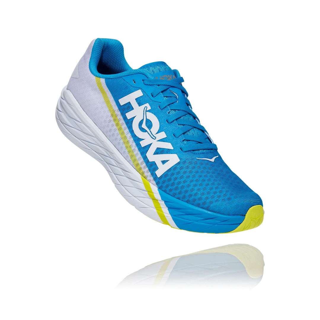 HOKA Shoes Unisex All Gender Rocket X Running Shoe - White/Diva Blue - Regular (D) 2 HOKA Shoes Unisex All Gender Rocket X Running Shoe - White/Diva Blue - Regular (D)