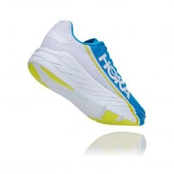 HOKA Shoes Unisex All Gender Rocket X Running Shoe - White/Diva Blue - Regular (D) 8 HOKA Shoes Unisex All Gender Rocket X Running Shoe - White/Diva Blue - Regular (D)